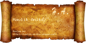 Haulik Anikó névjegykártya